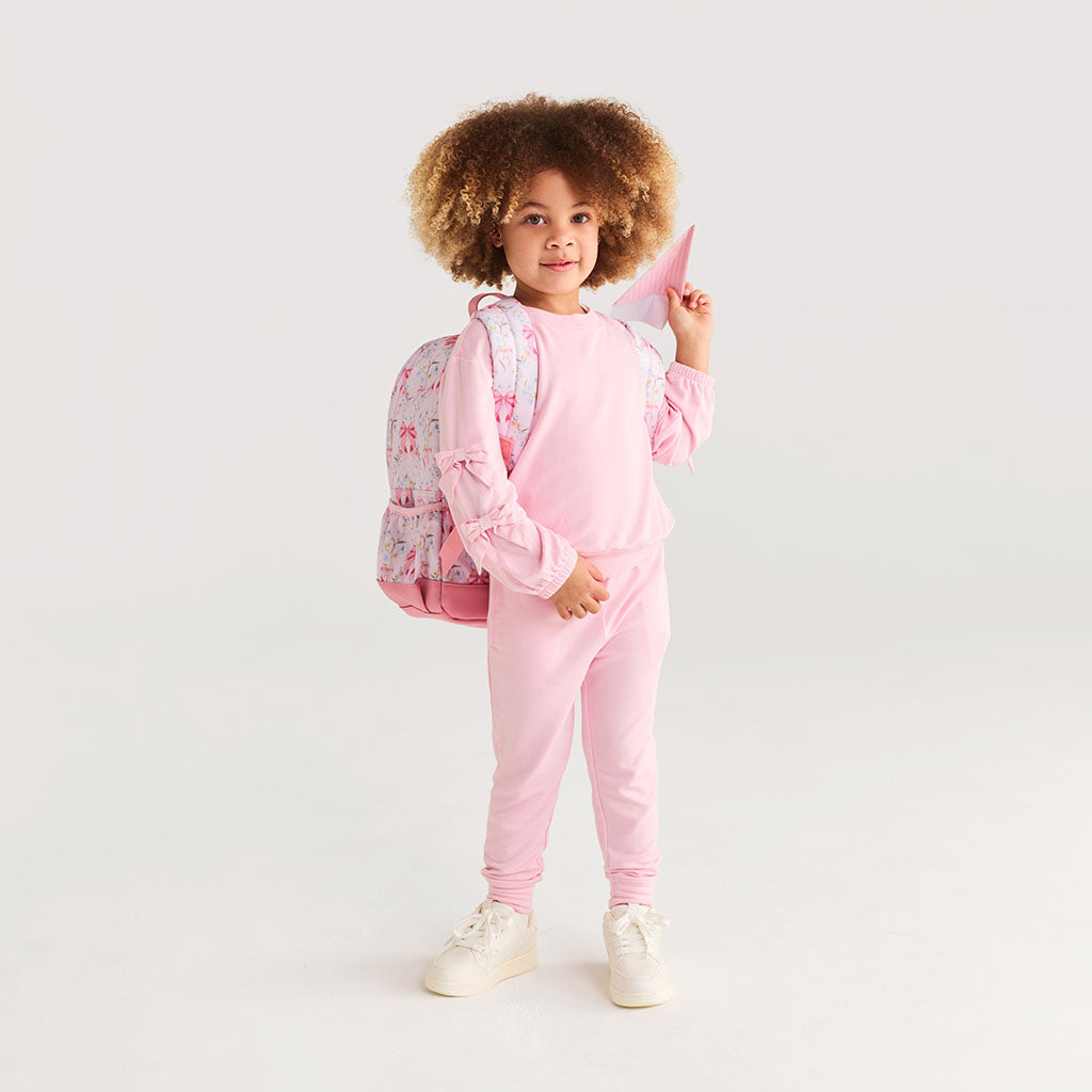 Harriet Blush French Terry Bow Sweatshirt Jogger Set